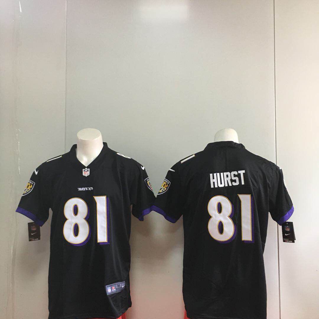 Men Baltimore Ravens #81 Hurst Black Nike Vapor Untouchable Limited Playe NFL Jerseys